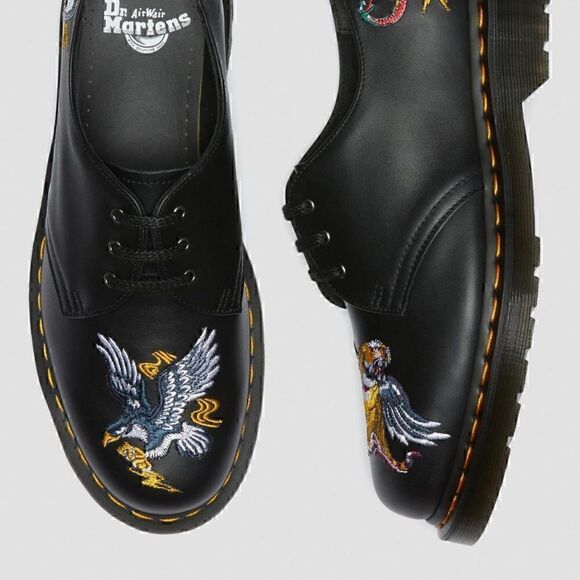 7 DOC MARTENS 1461 SOUVENIR EMBROIDERED LEATHER SHOES NIB great Gift! - Picture 8 of 16